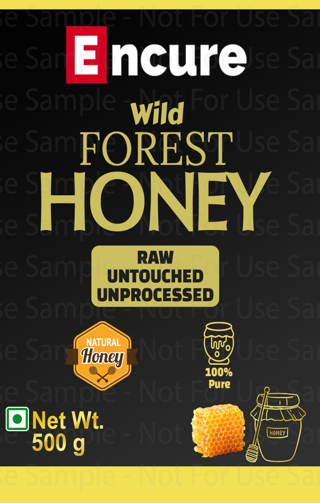 ENCURE™ Wild Himalayan Forest Honey 500g | Lab tested | Raw & Unprocessed, Unheated, Non Pasteurized, Original Honey 100% Pure and Natural | No Added Sugar | Immunity Boosting