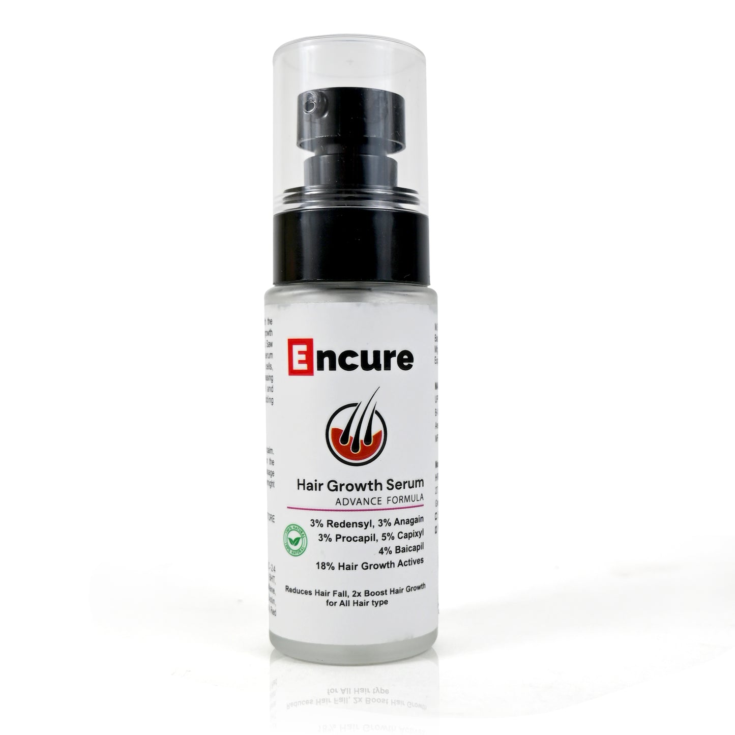 ENCURE™ Hair Growth Serum | Advanced Formula with 3 % Redensyl, 3 % Anagain, 3 % Procapil, 5 % Capixyl & 4% Baicapil | 18% Hair Growth Actives | Thicker & Stronger Hair Growth | Stimulates Hair Growth & Hair Fall Control Serum for Men & Women, 50ml