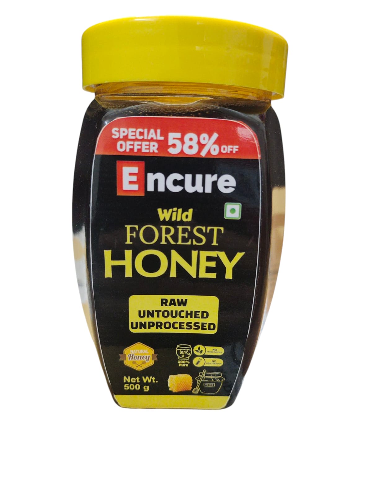 ENCURE™ Wild Himalayan Forest Honey 500g | Lab tested | Raw & Unprocessed, Unheated, Non Pasteurized, Original Honey 100% Pure and Natural | No Added Sugar | Immunity Boosting