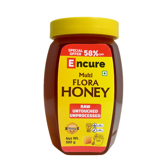 ENCURE™ Multi Flora Forest Honey 500g | Lab tested | Raw & Unprocessed, Unheated, Non Pasteurized, Original Honey 100% Pure and Natural | No Added Sugar | Immunity Boosting