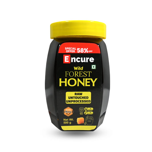 ENCURE™ Wild Forest Honey 500g | Lab tested | Raw & Unprocessed, Unheated, Non Pasteurized, Original Honey 100% Pure and Natural | No Added Sugar | Immunity Boosting