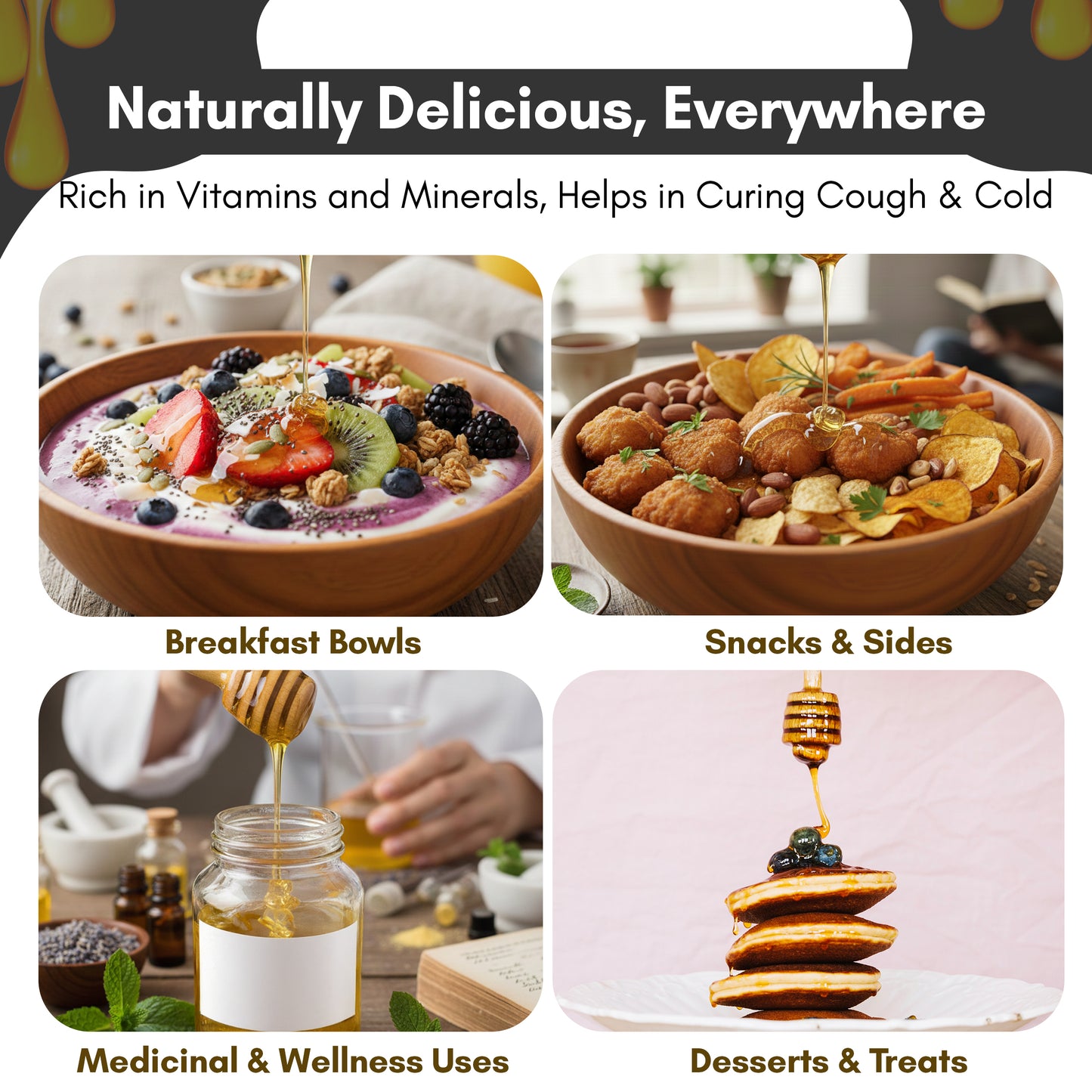 ENCURE™ Wild Forest Honey 500g | Lab tested | Raw & Unprocessed, Unheated, Non Pasteurized, Original Honey 100% Pure and Natural | No Added Sugar | Immunity Boosting